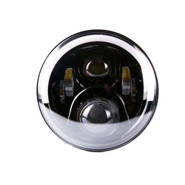 7 '' phares noirs de voiture LED avec anneau de halo