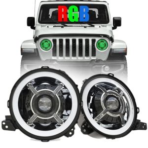 Nouvelle arrivée couleur changeant 9 pouces Led Halo Lights pour Jeep Wrangler JL 2018+ RGB JL Led phares
