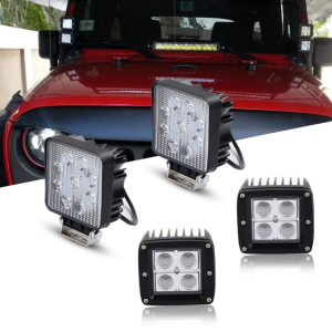 E-Mark 16w LED Spot de travail / faisceau de travail carré Lampe de travail pour tout-terrain pour Jeep