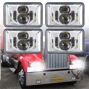 Phares led H4656 4x6 pour freightliner FLD120 FLD132 FLD112 4x6 Led Projector Headlights