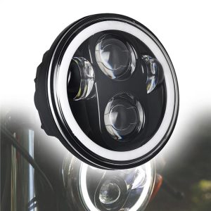 Projecteur de phare à LED Morsun 40w 5 3/4 pouces pour phares de moto Harley Davidson noir Chrome