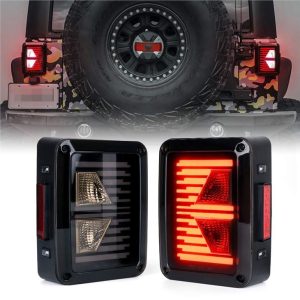 Morsun Accessoires de voiture Feux arrière Clignotant Lampe pour 07-15 Jeep JK Wrangler
