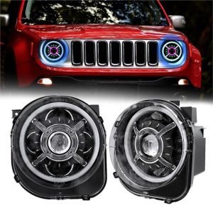 Morsun LED RGB phares changement de couleur yeux de démon pour Jeep Renegade 2015 2016 2017 2018 2019 2021