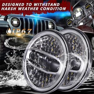 Nouveau vente chaude 7 pouces 108W LED phare pour Jeep Wrangler Jk accessoires de moto pour Harley